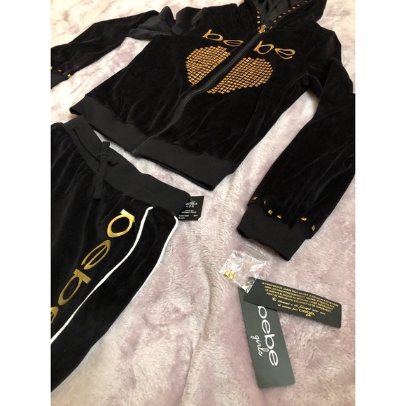 👽 SOLD 👽 bebe girls sweat suit - Picture 2 of 4